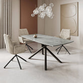 Georgio Matte Grey 120 - 180cm Ceramic Extending Dining Table - Pendle Village Furniture